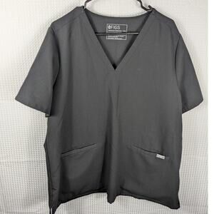 FIGS Casma Technical Collection Black Scrub Top XXL Womens Medical Uniform